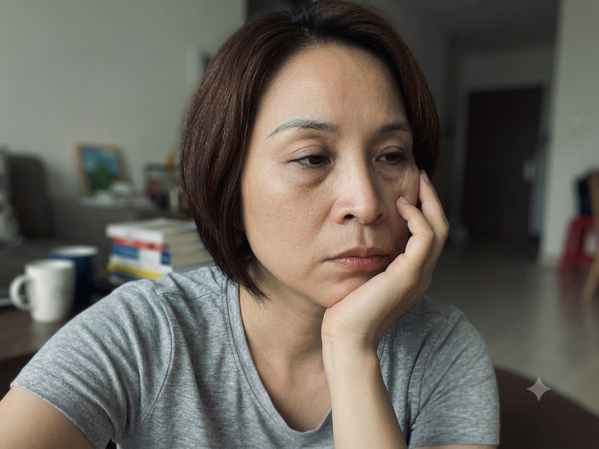 Chị Hiếu lúc còn mệt mỏi, chưa cải thiện