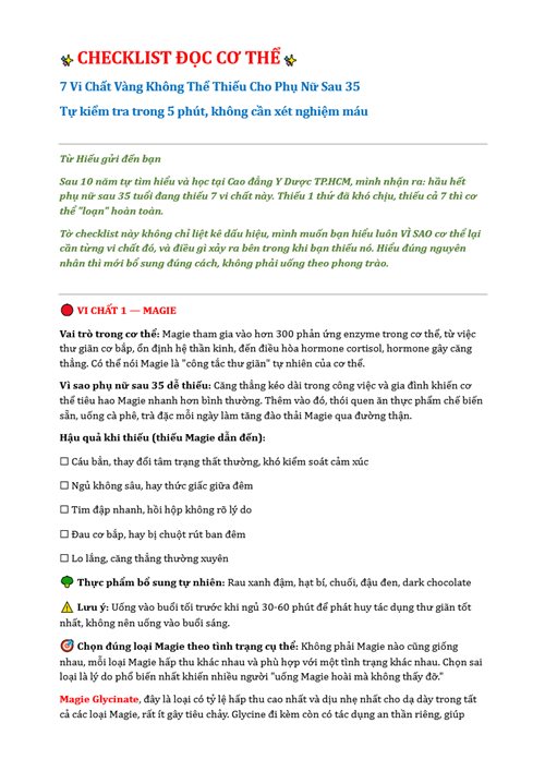 Trang 1 checklist 7 vi chất vàng